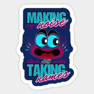 Making Noise and Taking Names - Shouting Funny Face Cartoon Emoji Sticker